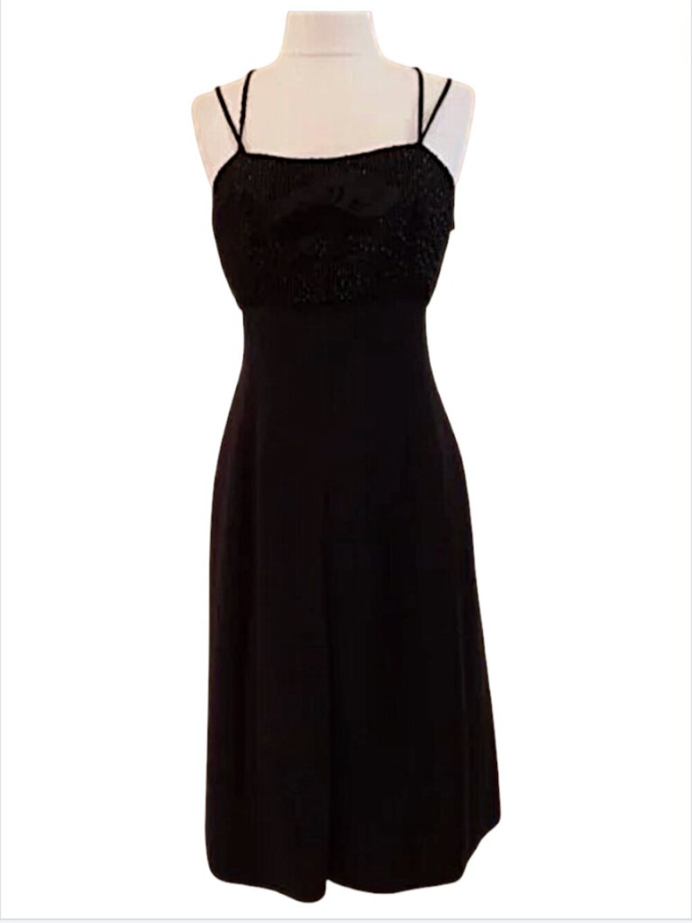 Giorgio Armani Vintage Beaded Floral Sleeveless Dress 'LBD'  Size Italian 42